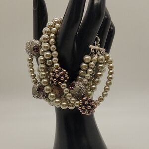 Multi-strand Faux Pearl Bracelet